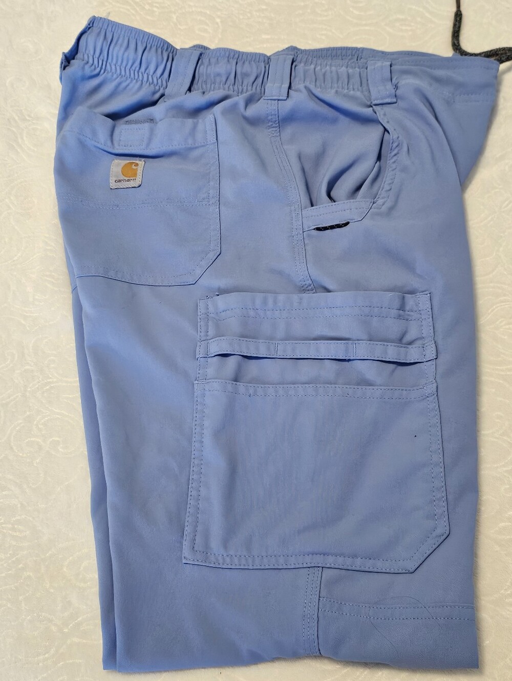 Carhartt Mens Small Regular Rugged Flex Peak Cargo Scrub Pants Ceil Blue C55037